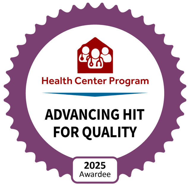 HRSA Health Center Program Advancing HIT for Quality, 2025 Awardee badge